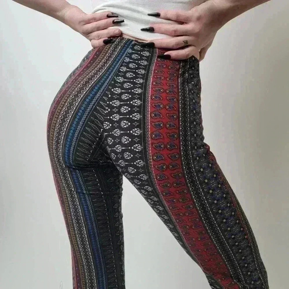 LA Gypsy Flared Boho High Rise Leggings - S - Picture 2 of 11